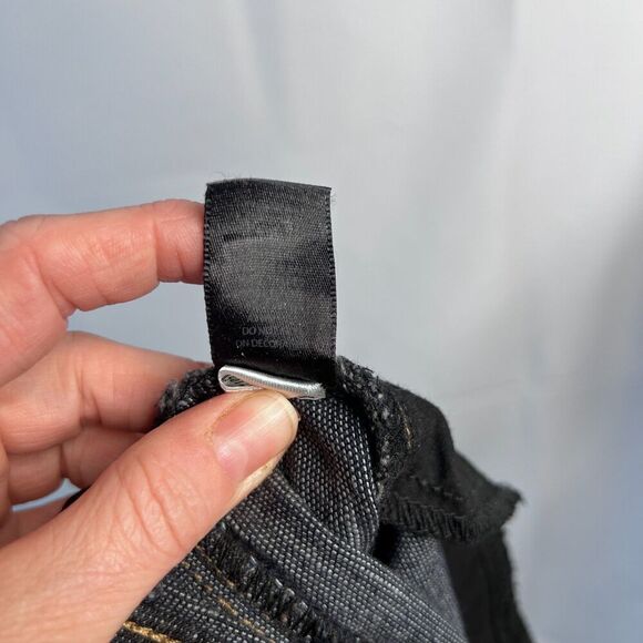 White House Black Market Blanc Denim Jean Shorts Dark Wash Tab Leg Size 00* LG - Picture 11 of 12